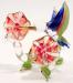 Red swirl flower & multicolored hummingbird - Previous Glass Item